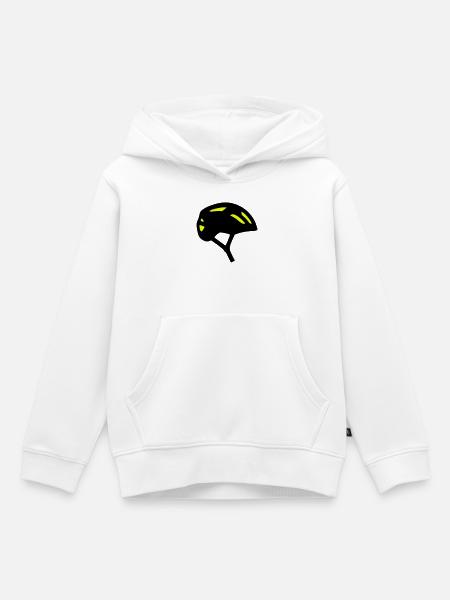 Fahrradhelm Profil Icon - Kinder Premium Organic Hoodie - Weiß