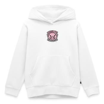 Weiter so Pinkes Schwein Motivator - Kinder Premium Organic Hoodie - Weiß - Vorne - AI Model Kid Female (0cm)