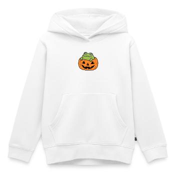 Grenouille mignonne citrouille d’Halloween - Sweat Premium à capuche enfant bio - blanc - Devant - AI Model Kid Female (0cm)