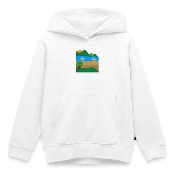 Lakeside Boats and Mountains - Kids Premium Organic Hoodie - white - Front - AI Model Kid Female (0cm)