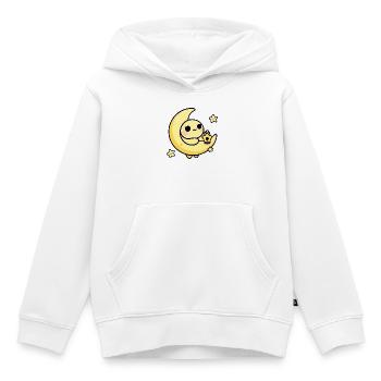Lune mignonne au clair de lune avec une lanterne étoile - Sweat Premium à capuche enfant bio - blanc - Devant - AI Model Kid Female (0cm)