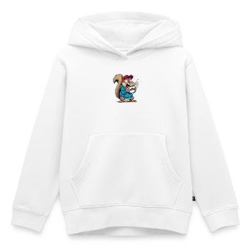 écureuil - Sweat Premium à capuche enfant bio - blanc - Devant - AI Model Kid Female (0cm)