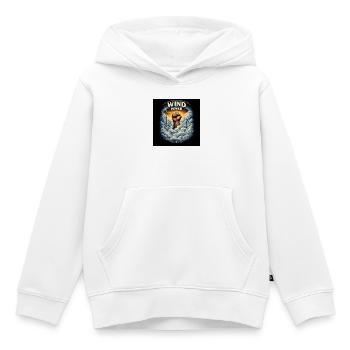 Le vent frappe sur les nuages - Sweat Premium à capuche enfant bio - blanc - Devant - AI Model Kid Female (0cm)