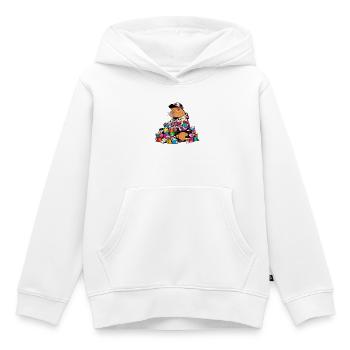 Capybara collectionneur de tasses - Sweat Premium à capuche enfant bio - blanc - Devant - AI Model Kid Female (0cm)