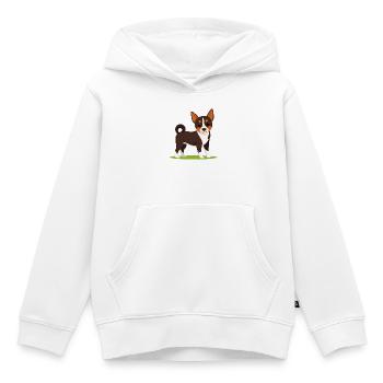 Pinscher miniature (bande dessinée) - Sweat Premium à capuche enfant bio - blanc - Devant - AI Model Kid Female (0cm)