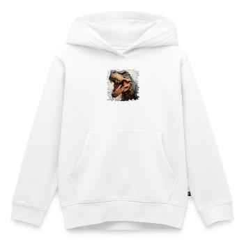 Graffiti néon de tête de dinosaure - Sweat Premium à capuche enfant bio - blanc - Devant - AI Model Kid Female (0cm)