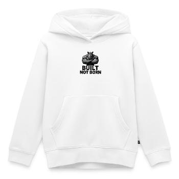 Rhino Construit, pas Né - Sweat Premium à capuche enfant bio - blanc - Devant - AI Model Kid Female (0cm)