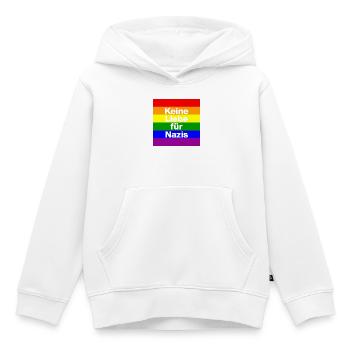 KEINE LIEBE FÜR NAZIS, NIE WIEDER, NO NZS, FRIEDEN - Kinder Premium Organic Hoodie - Weiß - Vorne - AI Model Kid Female (0cm)