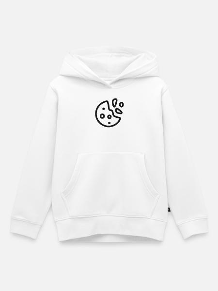 Cookie-Bite-Line-Symbol Webbrowser-Tracking-Symbol - Kinder Premium Organic Hoodie - Weiß