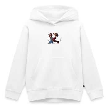 Chemise comique mannequin de mode teckel drôle - Sweat Premium à capuche enfant bio - blanc - Devant - AI Model Kid Female (0cm)