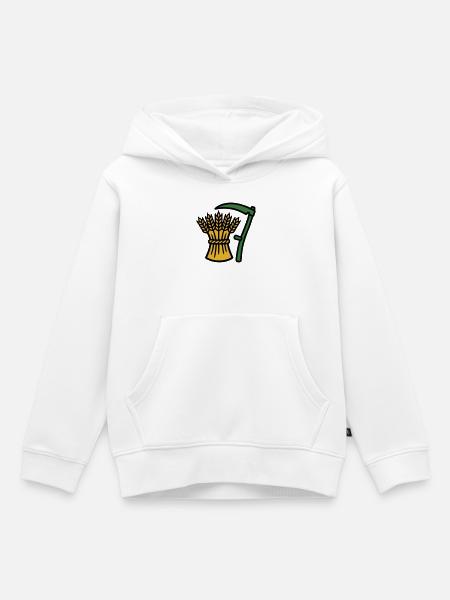 Getreide Sense Ernte Icon - Kinder Premium Organic Hoodie - Weiß