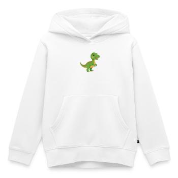 Bébé T-rex - Sweat Premium à capuche enfant bio - blanc - Devant - AI Model Kid Female (0cm)
