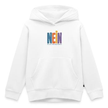 Nein das erste vollstaendige Statement - Kinder Premium Organic Hoodie - Weiß - Vorne - AI Model Kid Female (0cm)