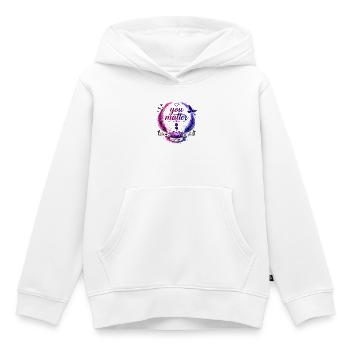 Vous comptez : Continuez Cercle - Sweat Premium à capuche enfant bio - blanc - Devant - AI Model Kid Female (0cm)