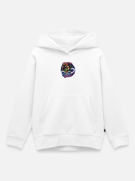 Kosmisches Brandungskrokodil - Kinder Premium Organic Hoodie - Weiß