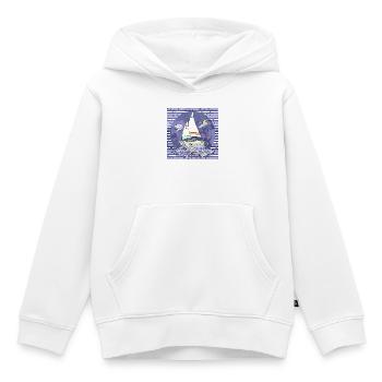 Voilier - Sweat Premium à capuche enfant bio - blanc - Devant - AI Model Kid Female (0cm)