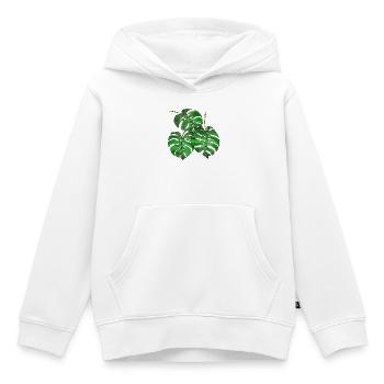 feuilles - Sweat Premium à capuche enfant bio - blanc - Devant - AI Model Kid Female (0cm)