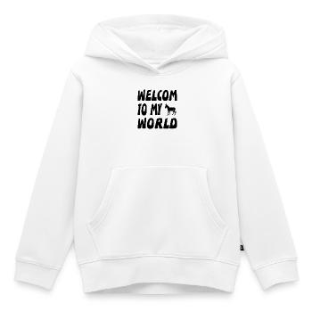 âne - Sweat Premium à capuche enfant bio - blanc - Devant - AI Model Kid Female (0cm)