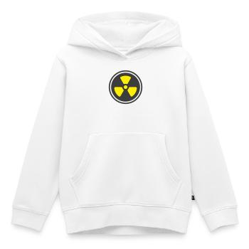 Symbole d’icône solide d’alerte aux radiations - Sweat Premium à capuche enfant bio - blanc - Devant - AI Model Kid Female (0cm)
