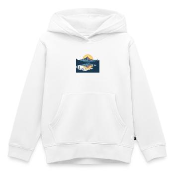 Reflet du coucher de soleil de Mountain Lake - Sweat Premium à capuche enfant bio - blanc - Devant - AI Model Kid Female (0cm)