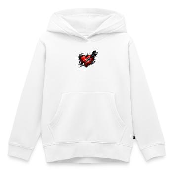 Cœur avec flèche dans le style tatoué - Sweat Premium à capuche enfant bio - blanc - Devant - AI Model Kid Female (0cm)
