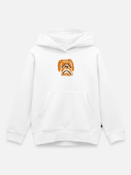 sad dog - Kinder Premium Organic Hoodie - Weiß