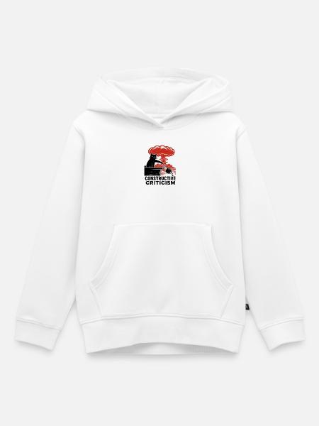 Linoleumschnitt-Katzen-Nuklearexplosion-Kaffeetasse - Kinder Premium Organic Hoodie - Weiß