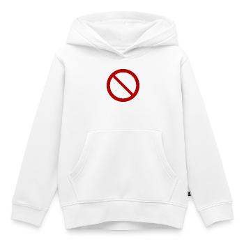 Interdit T-Shirt Cadeau Humour - Sweat Premium à capuche enfant bio - blanc - Devant - AI Model Kid Female (0cm)