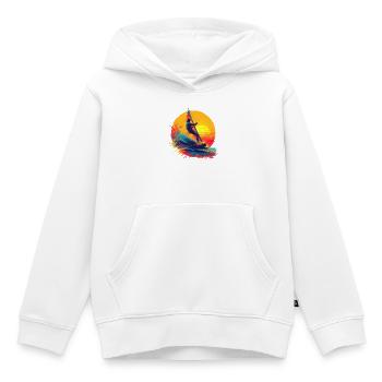 Planche à voile à l’ancienne - Sweat Premium à capuche enfant bio - blanc - Devant - AI Model Kid Female (0cm)