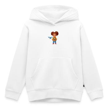 Petit pilote pilotant un drone volant – technologie - Sweat Premium à capuche enfant bio - blanc - Devant - AI Model Kid Female (0cm)