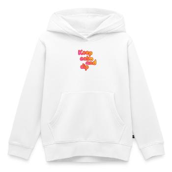 Reste calme et plonge - Sweat Premium à capuche enfant bio - blanc - Devant - AI Model Kid Female (0cm)
