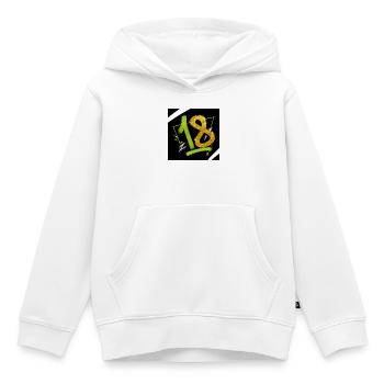 Glitter 18 Graffiti Numéro Néon - Sweat Premium à capuche enfant bio - blanc - Devant - AI Model Kid Female (0cm)