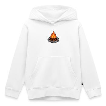 Illustration du feu de camp avec des bûches - Sweat Premium à capuche enfant bio - blanc - Devant - AI Model Kid Female (0cm)