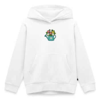 Arrosoir bouquet de fleurs - Sweat Premium à capuche enfant bio - blanc - Devant - AI Model Kid Female (0cm)