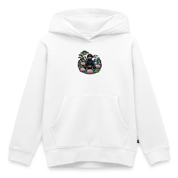 Méditation ninja au lac Lotus - Sweat Premium à capuche enfant bio - blanc - Devant - AI Model Kid Female (0cm)