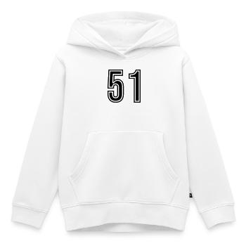 Symbole du chiffre 51 - Sweat Premium à capuche enfant bio - blanc - Devant - AI Model Kid Female (0cm)