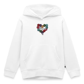 Cœur de laine vivant et colorée - Sweat Premium à capuche enfant bio - blanc - Devant - AI Model Kid Female (0cm)