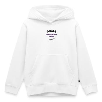 Les objectifs sont remplis d’actions – conception motivationnelle - Sweat Premium à capuche enfant bio - blanc - Devant - AI Model Kid Female (0cm)