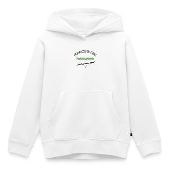 Pas forts, esprit flexible – cœur généreux - Sweat Premium à capuche enfant bio - blanc - Devant - AI Model Kid Female (0cm)
