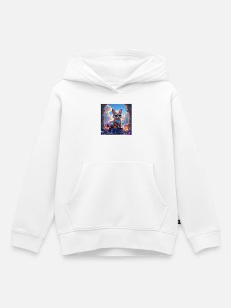 Fantastischer Fuchs unter Edelsteinen - Kinder Premium Organic Hoodie - Weiß