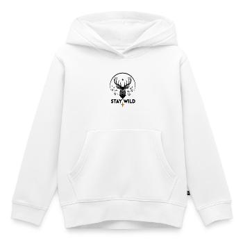 Nature Sauvage des Orignaux - Sweat Premium à capuche enfant bio - blanc - Devant - AI Model Kid Female (0cm)