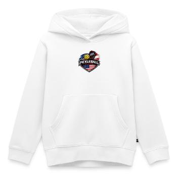 Pickleball USA - Sweat Premium à capuche enfant bio - blanc - Devant - AI Model Kid Female (0cm)