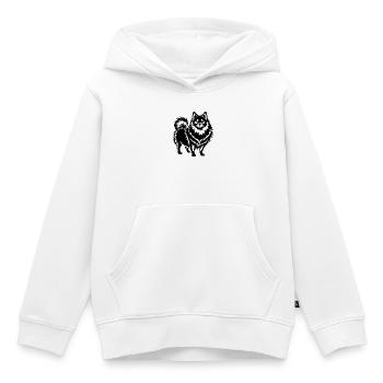 Chien de Poméranie - Sweat Premium à capuche enfant bio - blanc - Devant - AI Model Kid Female (0cm)