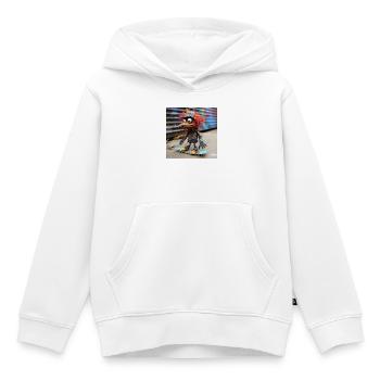 Punk Bird Skateboard Graffiti - Sweat Premium à capuche enfant bio - blanc - Devant - AI Model Kid Female (0cm)