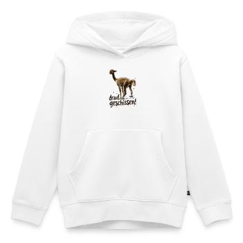 Alpaka "drauf geschissen!" - Kinder Premium Organic Hoodie - Weiß - Vorne - AI Model Kid Female (0cm)