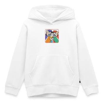 Famille d’ours dans un style cartoon coloré - Sweat Premium à capuche enfant bio - blanc - Devant - AI Model Kid Female (0cm)