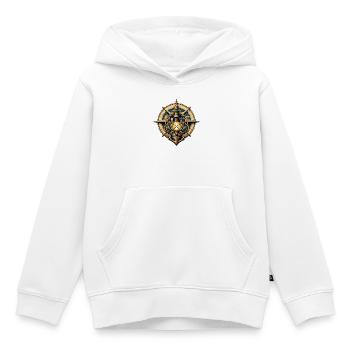 Boussole lumineuse et ancre - Sweat Premium à capuche enfant bio - blanc - Devant - AI Model Kid Female (0cm)