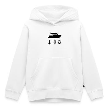 Canot automobile - Sweat Premium à capuche enfant bio - blanc - Devant - AI Model Kid Female (0cm)