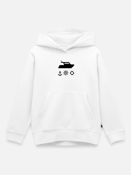 Motorboot - Kinder Premium Organic Hoodie - Weiß