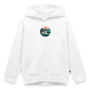 Sonnenuntergangsküste Retro - Kinder Premium Organic Hoodie - Weiß - Vorne - AI Model Kid Female (0cm)